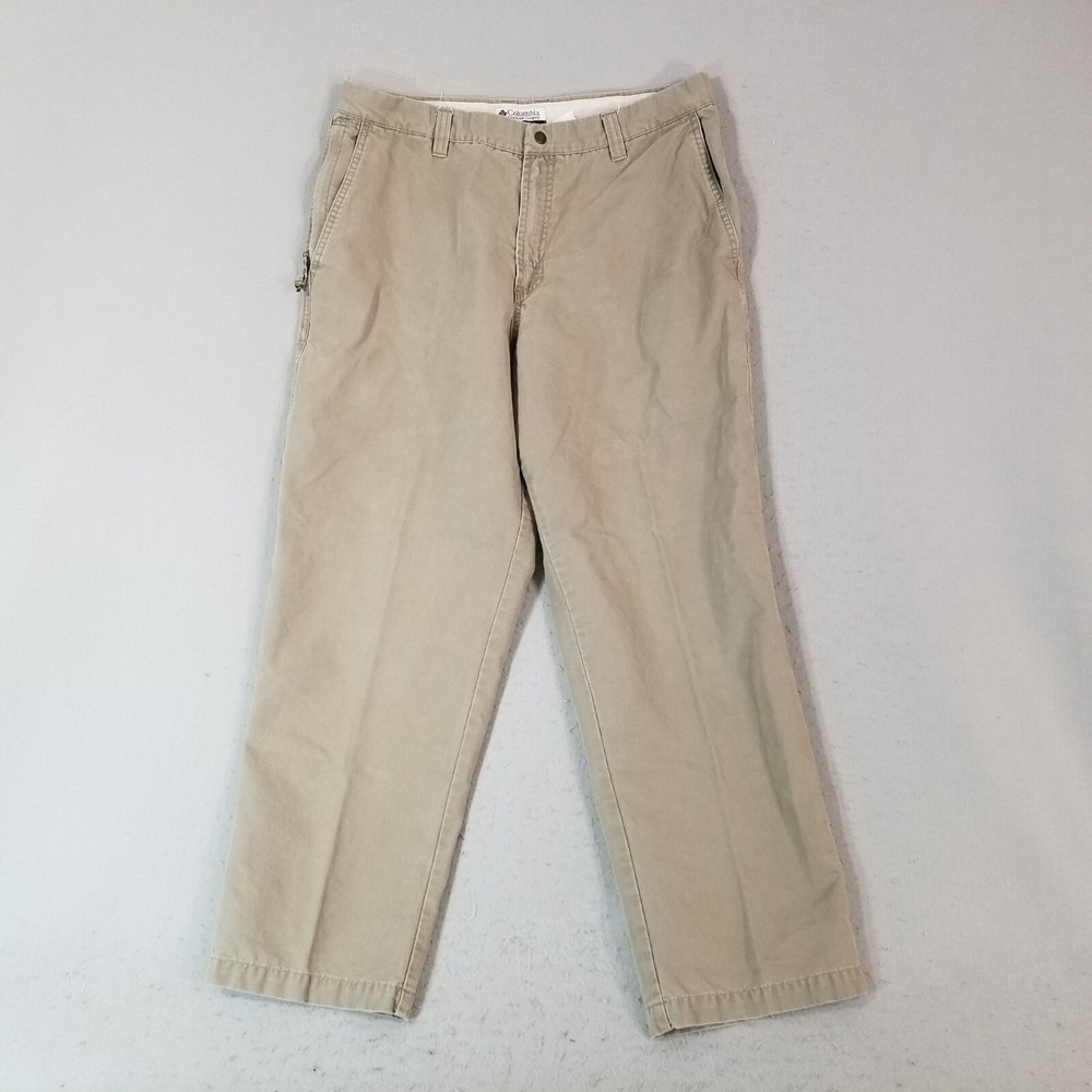 Columbia pants men's 36 x 30 khaki tan beige outdoor Camping fishing